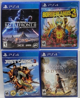 PS4 LOT Just Cause 3, Assassin's Creed Odyssey, SW Battle Front 2, Borderlands 3