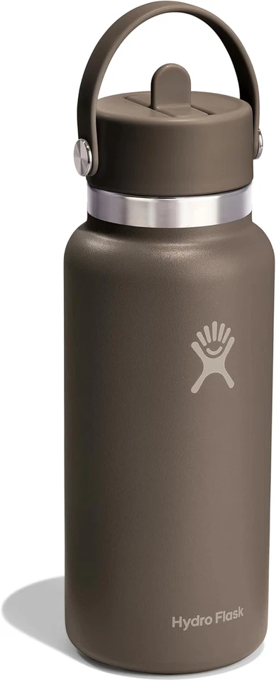 Botella de agua Hydro Flask - Acero inoxidable aislado - Tapa de pajita flexible de boca ancha Foto 2 de 4