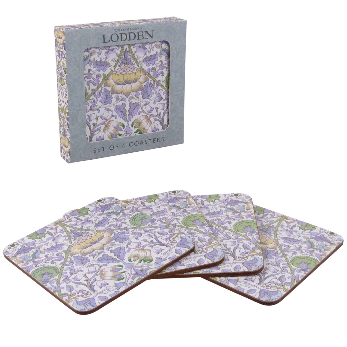 William Morris Lodden Set of 4 Coasters in Presentation Box