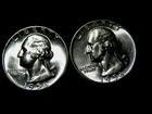 New Listing1956P&D Brilliant Uncirculated Washington Quarter 2 Coin Silver Year Set DF3