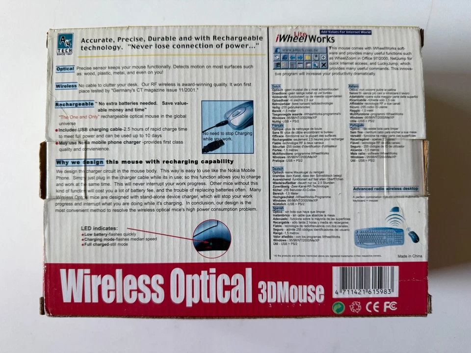 A4Tech RFSOP-35 Wireless Optical 3DMouse USB and PS/2 - Image 3 of 4