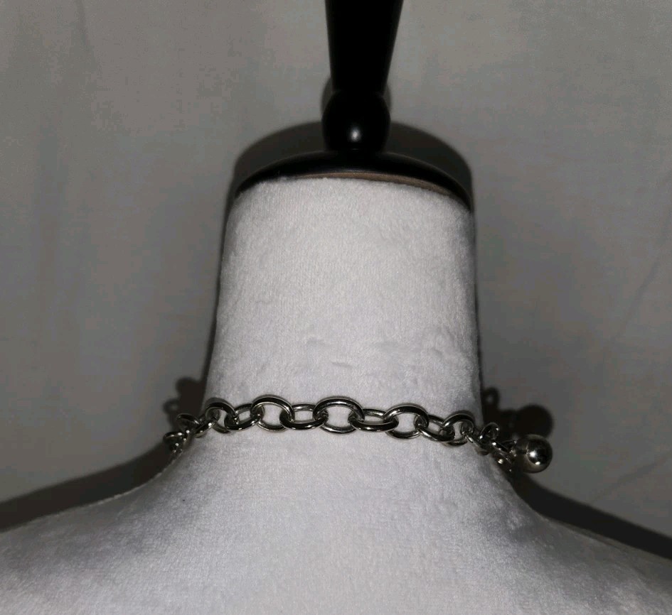 Statement Necklace Multistrand Silvertone Faux Pe… - image 2