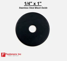 1/4" X 1” Fender Flat Washer Stainless Steel Black Oxide