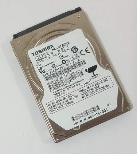 500GB Toshiba MK5076GSX SATA 2,5" Notebook Festplatte HDD
