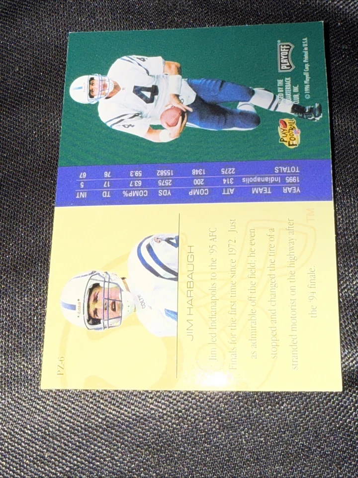 Vtg NFL 1996 Playoff Trophy Contenders Playoff Zone #PZ-6 JIM HARBAUGH - Image 4 of 4