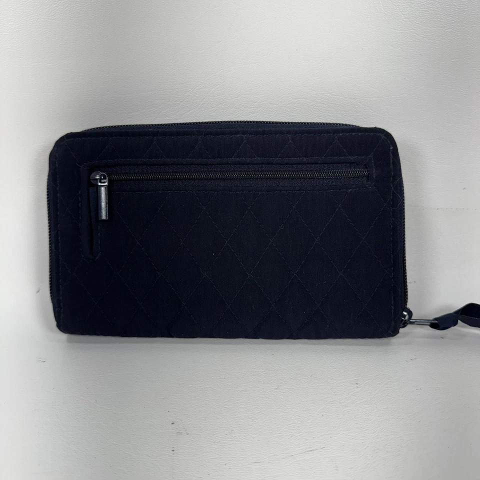 Vera Bradley Turnlock Wallet Winter Forest Rabbit Holiday Navy Clutch Moon - Image 3 of 4