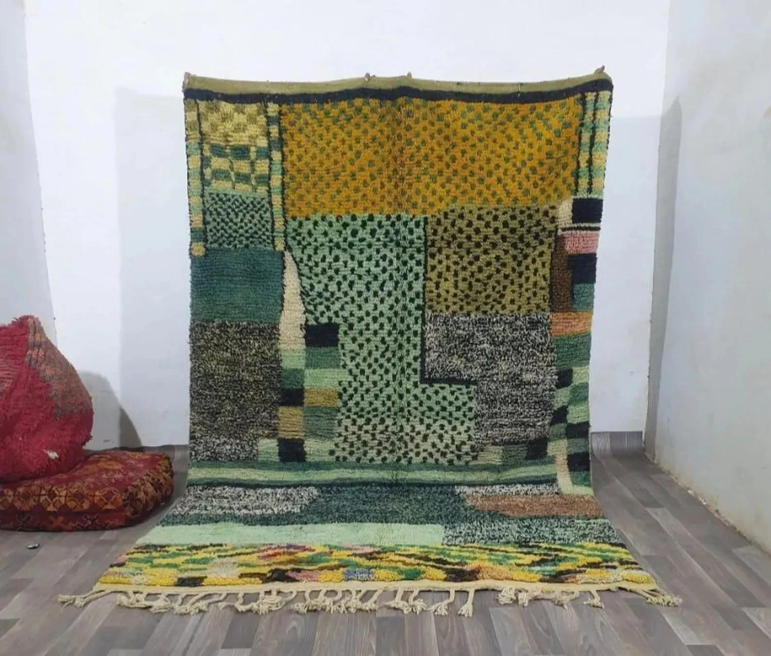 Moroccan Rug, Moroccan Wool Rug - Green Colorful Boho Handwoven
Opens in a new window or tab