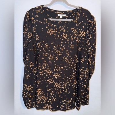Chico s Touch of Cool Ruched Sleeve Cheetah print Top size 4 (2XL) NWOT