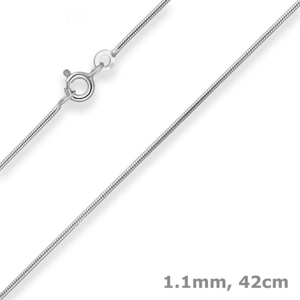 1,1Mm Schlangenkette Goldkette Collier Halskette Aus 333 Gold WeißGold 42Cm-image