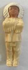 VINTAGE 1950s HARD PLASTIC CELLULOID Native American INDIAN CHIEF FIGURINE 5.5  