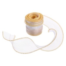 1.6 Inch Sheer Organza Ribbon Gift Wrap Ribbons for Wedding Decor White