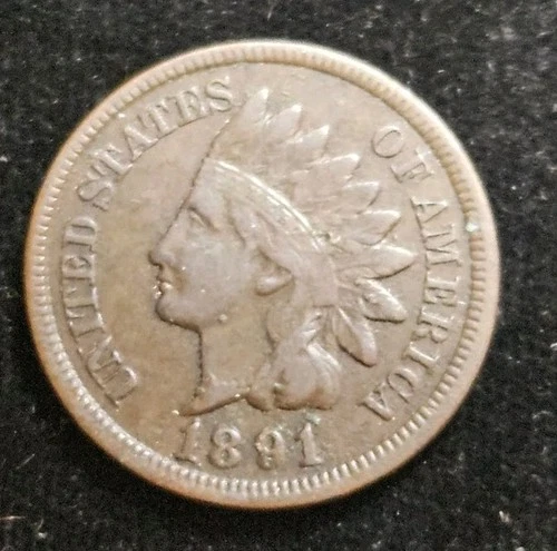 XF 1891 Bronze Indian Head Cent KM# 90a