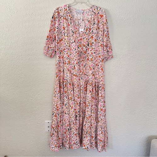 NWT Petal and Pup Kelda Floral Maxi Beige Dress Medium - Picture 2 of 7