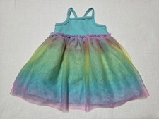 Toddler Girls' Cat  Jack Turquoise Rainbow Tulle Dress - Size 12M