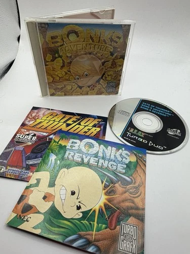 Gate of Thunder Bonks Adventure & Revenge TurboGrafx CD TurboDuo w/ Manuals