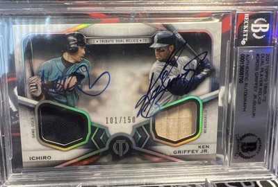 2021 Ken Griffey Jr./Ichiro Topps Tribute Dual Player Relics  150 Auto