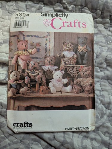 Vtg Simplicity 8704 Stuffed Bunny Rabbit 2 Sizes Sewing Pattern Craft UNCUT 1990