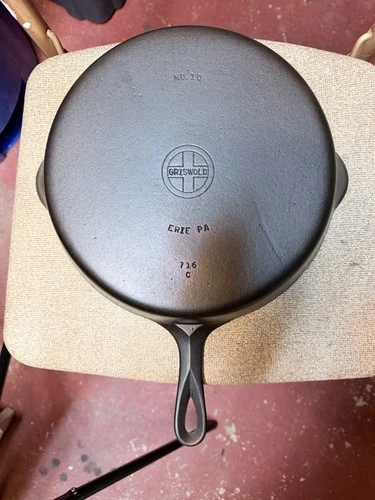 Vintage Griswold Cast Iron No. 10 Small Logo Skillet 716C Erie PA FULLY RESTORED