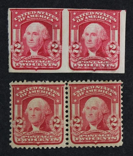 CKStamps: US Stamps Collection Scott#319 320 2c Washington Mint H OG Tiny Thin