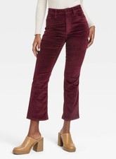   Universal Thread Women's High-Rise Corduroy Bootcut Jeans Burgundy Size 0    