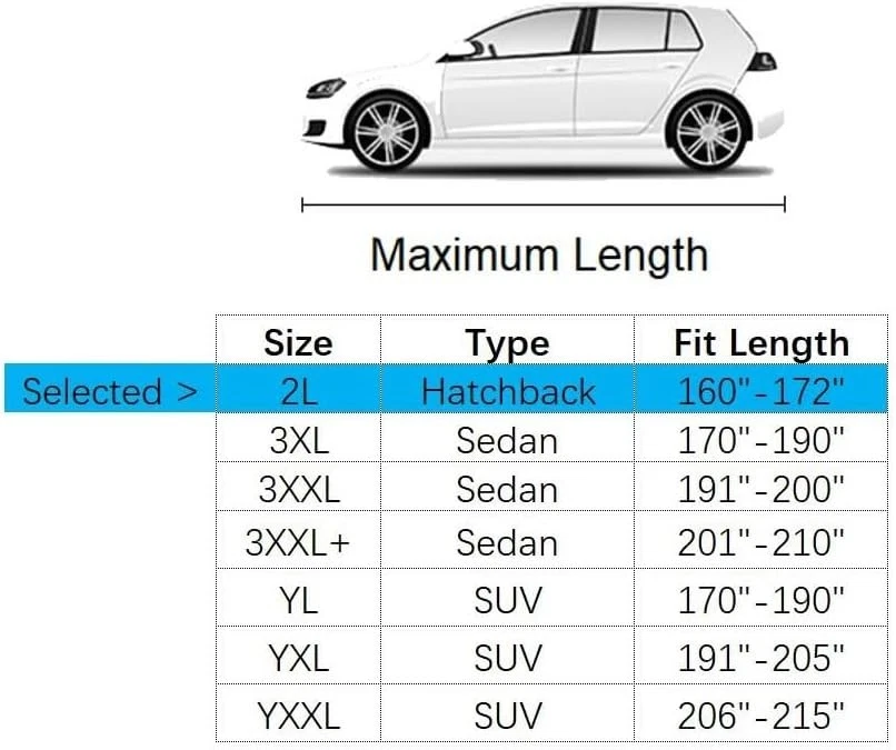 Car Cover for 160-172 inches Hatchback Waterproof All Weather Outdoor Anti-UV Foto 2 de 4