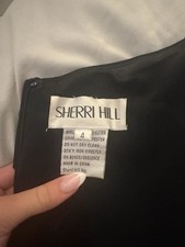 Sherri Hill Black Polyester Off-Shoulder Blouse Zipper Size 4