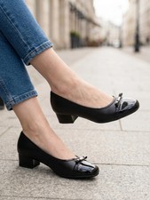 Ladies Heeled Ballerina Shoes Women Ballet Low Heel Footwear