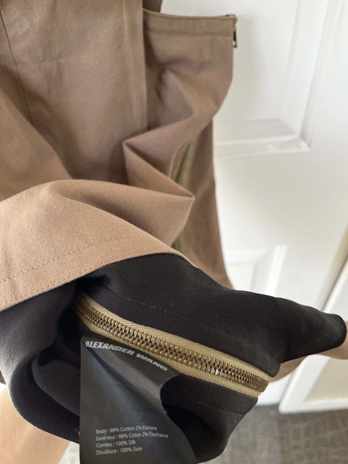 Alexander Wang mini abito marrone senza maniche scollo a V ritagli laterali taglia 4