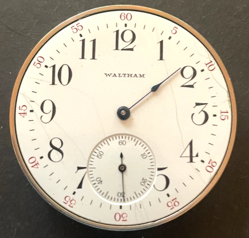Antique 1914 Waltham 1894 210 Pocket Watch Movement Parts/Repair 12s 7j USA