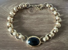 Vintage MONET Signed Chunky Gold Toned Statement Chocker Necklace