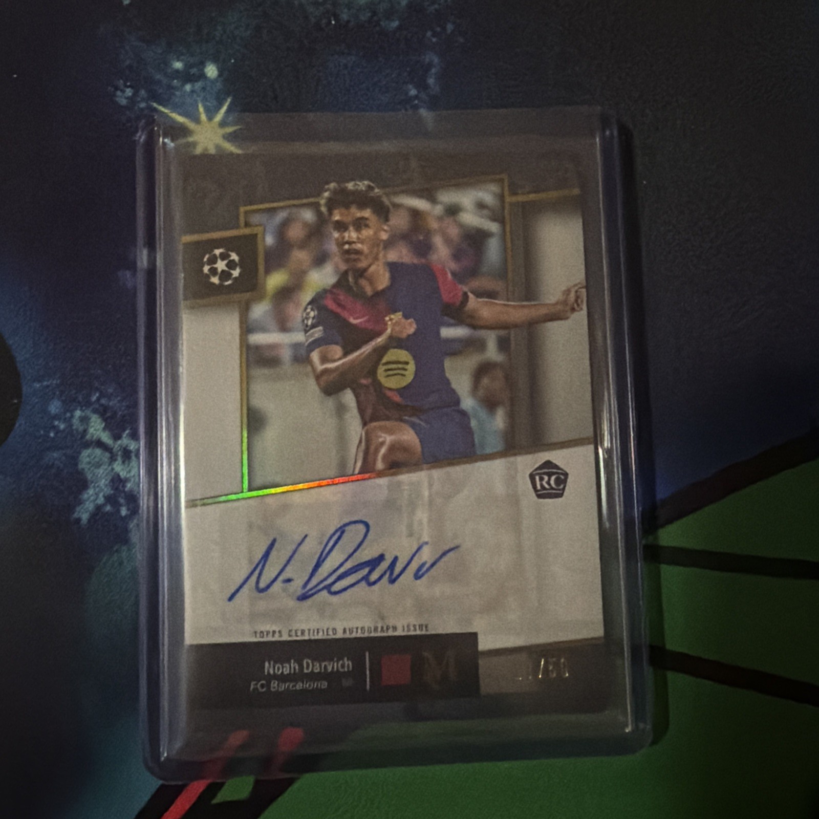 Noah Darvich 2024 Topps Museum UEFA #AA-ND3 Gold Archival RC Auto /50