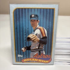 1989 TOPPS BASEBALL #K NOLAN RYAN BOX BOTTOM CARD EX/MT+