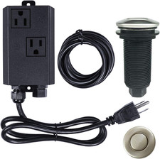 Garbage Disposal Air Switch Kit Dual Outlet Sink Button Stainless Steel On Off
