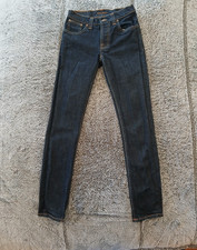 Nudie Jeans Grim Tim Men s 28 x 32 Organic Cotton Dry Navy Jeans Slim Tapered