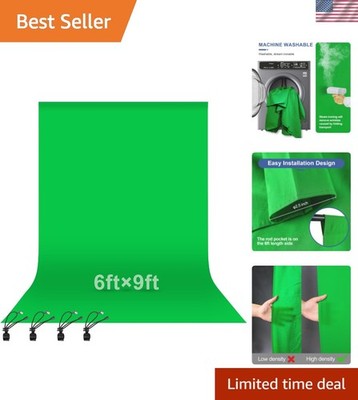 Professional 6 x 9 Ft Green Screen with Clips for Effortless Setup in Studios
