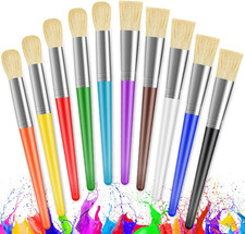 Paint Brushes for Kids, 10 Pcs Big Washable Chubby Toddler Paint Brushes, Easy t