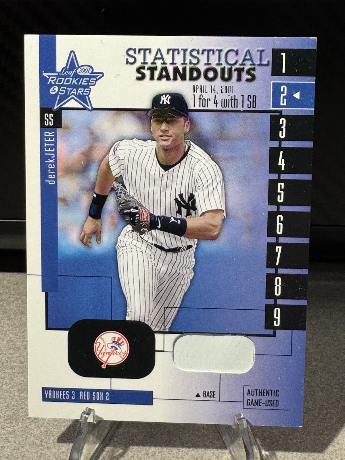 2001 Leaf Rookies & Stars Statistical Standouts Derek Jeter #SS-20 Yankees