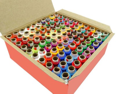 100 Pcs Set Assorted Color Polyester Thread Spool Spun Sewing Supplies Quilting