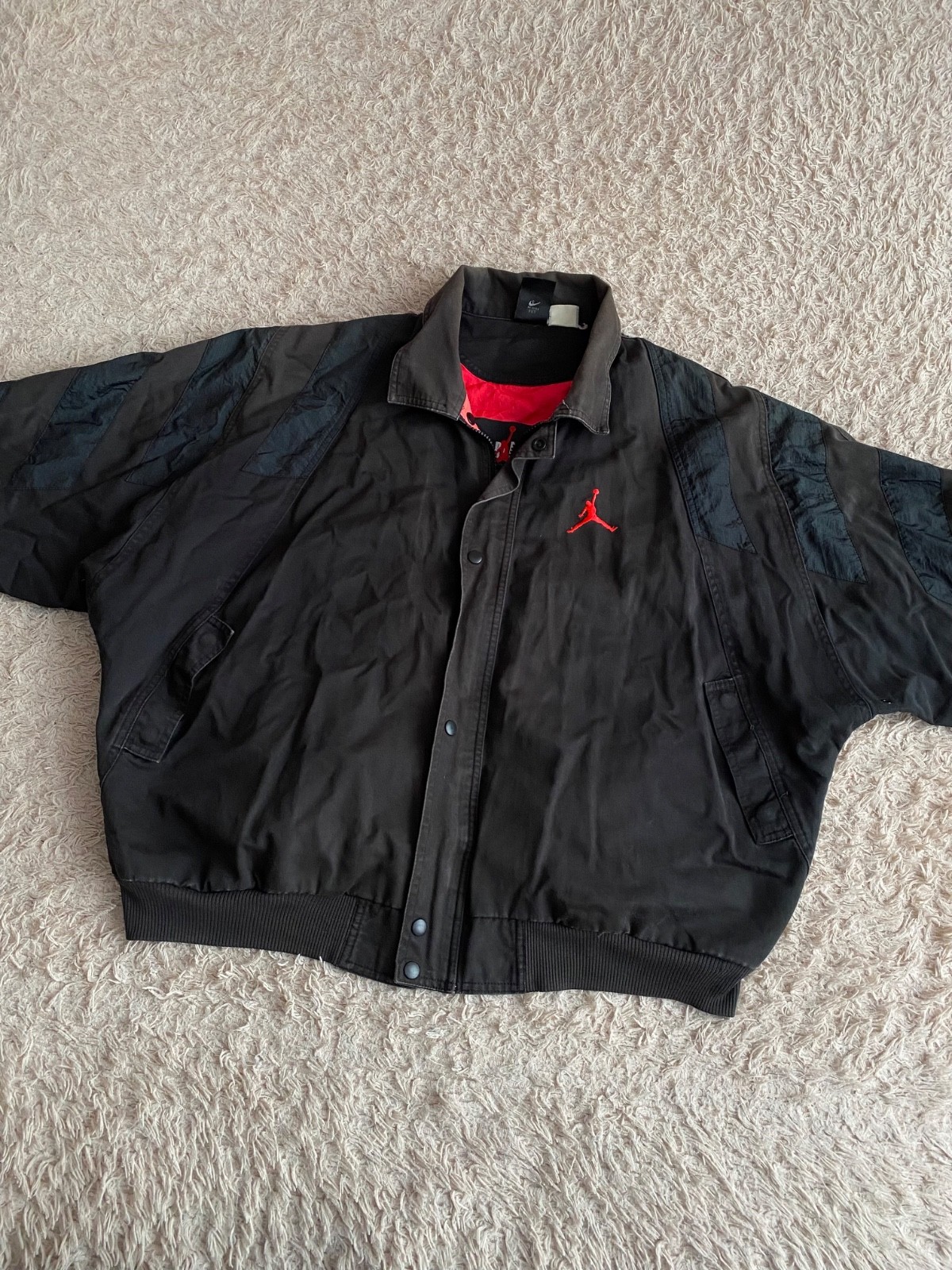 Vintage 1991 Nike Air Jordan 6 Infrared OG Black Denim Jacket XL Rare