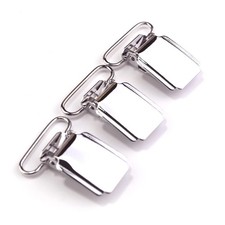 1  Heavy Duty Shiny Silver Metal Suspender Clips for Men Boy Suspenders Mitte...