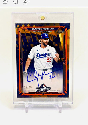 Number match Topps 2025 Series 2 Clayton Kershaw WCA-CL Orange /25 Auto