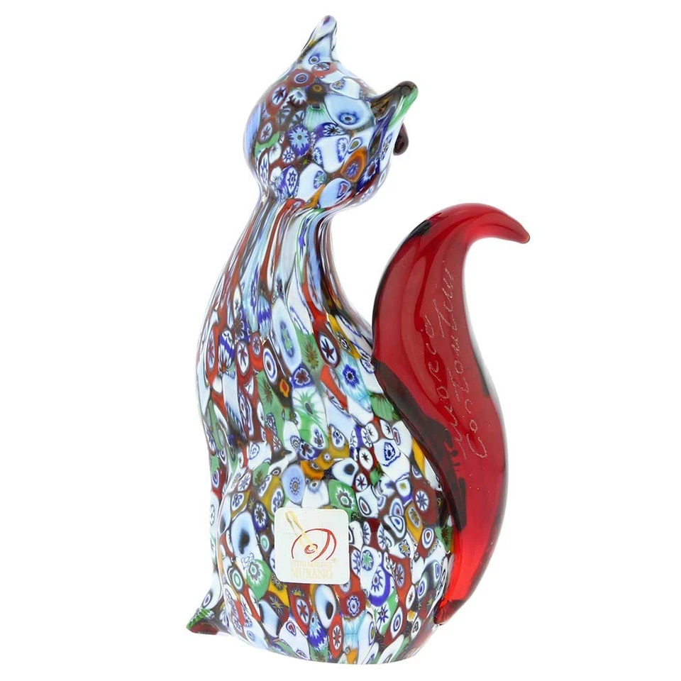 Escultura de gato Millefiori de cristal de Murano GlassOfVenice Foto 3 de 4