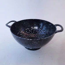 zak! designs Melamine Colander Black White Gray Marbled Splatter 9" Diameter