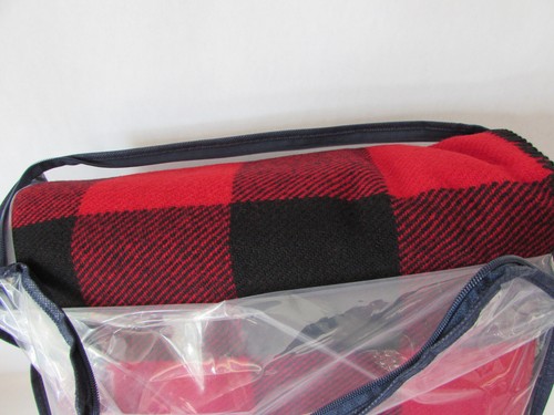 Pendleton Eco Wise Easy Care King Throw Blanket Washable Wool Red Plaid 108"x96" - Picture 3 of 6