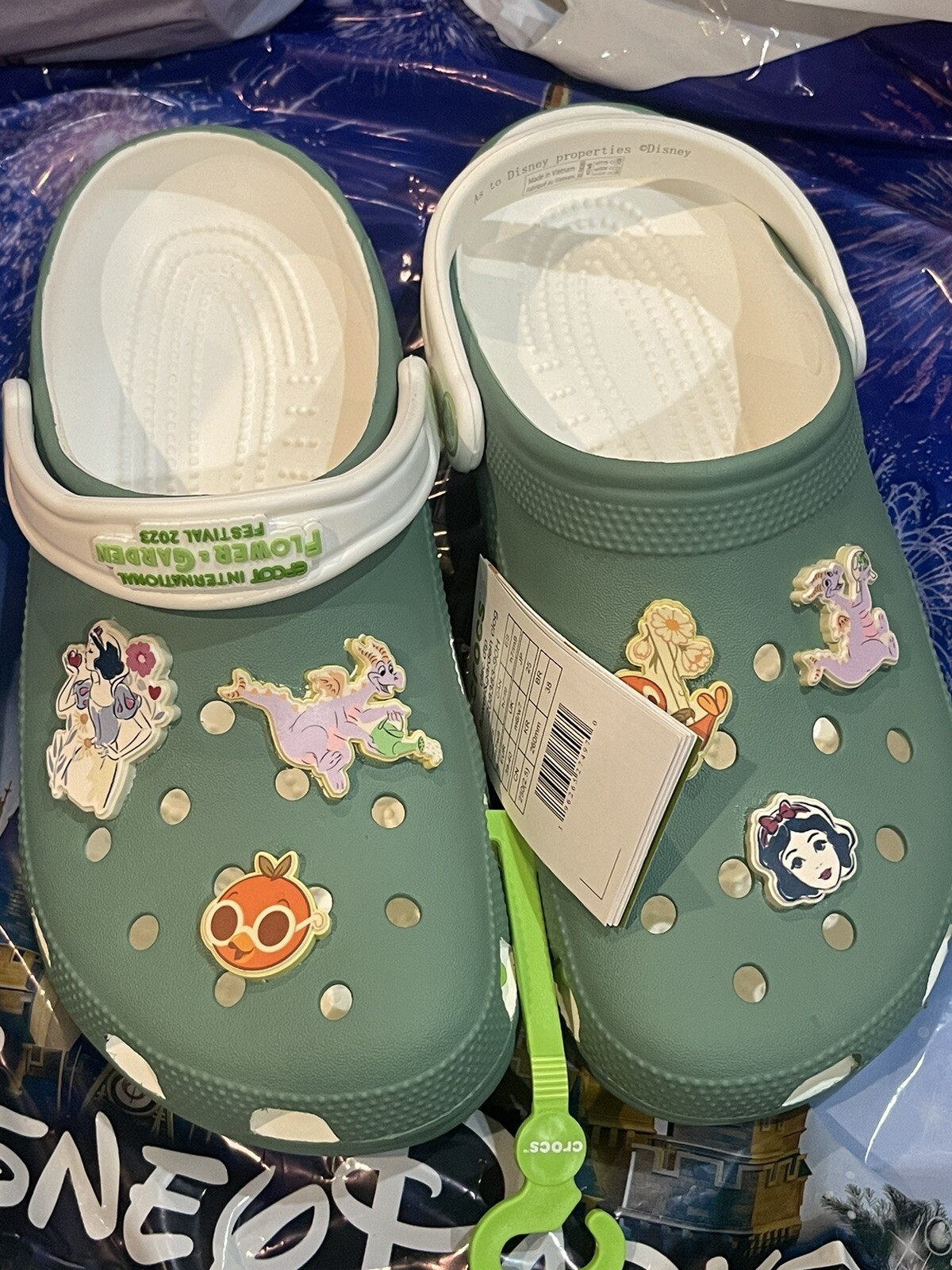 Disney Flower And Garden 2023 Orange Bird Figment Snow White Crocs M6