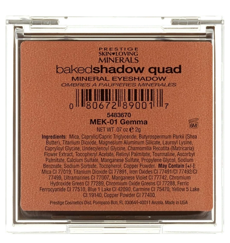Prestige Skin loving minerals Baked Eyeshadow quad 01 gemma - Image 3 of 4
