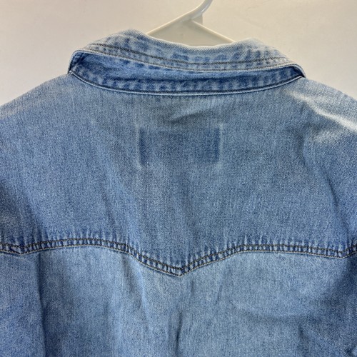 Harley Davidson Men's Light Blue Denim Button Down Logo Shirt Size Long XL - Picture 21 of 22