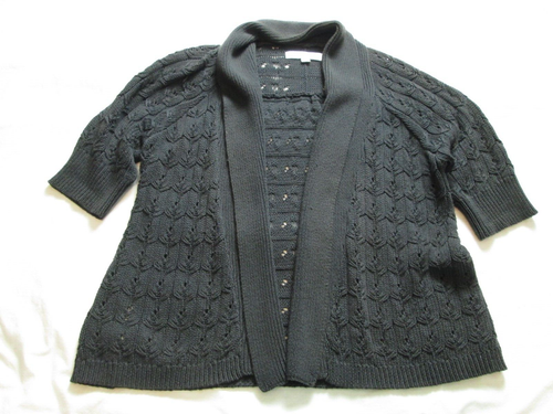 Loft Open Cardigan Sweater Women’s Gray Ann Taylor S~100% cotton - Picture 4 of 6