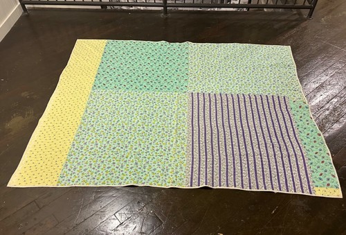 Vintage Handmade 30s Cottage Floral Feed Sack Calico Patchwork Quilt - Twin XL - Picture 5 of 13