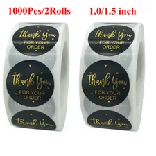 1/1.5" 1000Pcs Thank You For Your Order Stickers Hand Made Small Business Labels